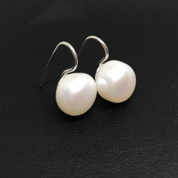 Button FWP, Setting with Silver, Pearl Size: 10mm