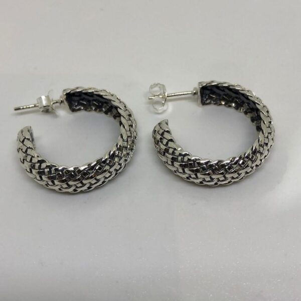 Silver Woven Design Earring