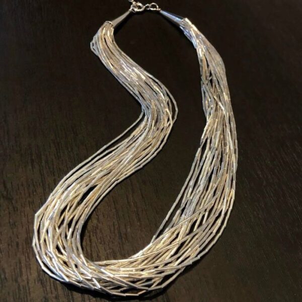 Hand made silver necklace. 20 Lines-Layer. Length:18'', Wt: 44g